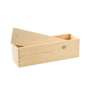 Wijnkist met 1 vak (incl gravure)