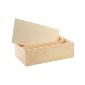 Wijnkist met 2 vakken (incl gravure)