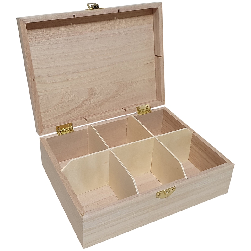 Theekisten met 6 vakken | Paulownia