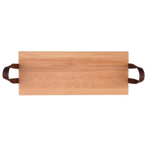 Puur Hout | Beuken Serveertray met handgreep leer 49 x19,5cm