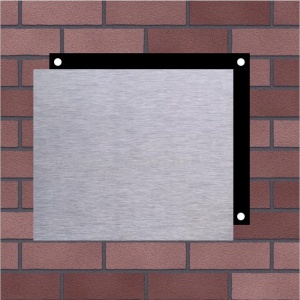 RVS naambord met kunststof achterplaat 14 x 12 cm