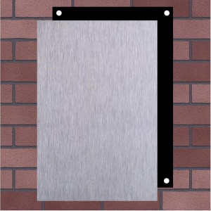 RVS naambord met kunststof achterplaat 20 x 30