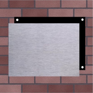 RVS naambord met kunststof achterplaat 20 x 15